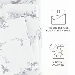 Best Sale 🔥 Outlet 🔥 Premium 4 Piece Gray Sylvan Rose Flannel King Sheet Set by Becky Cameron 💯 ❤️ -Becky Cameron Shop becky cameron sheet sets ieh 4pc fsr king gray 44 1000