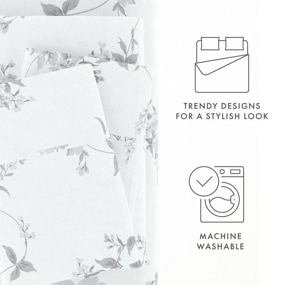 Best Sale ๐ Budget ๐งจ Premium 4 Piece Gray Sylvan Rose Flannel Queen Sheet Set by Becky Cameron ๐ โญ 5 Best Sale ๐ Budget ๐งจ Premium 4 Piece Gray Sylvan Rose Flannel Queen Sheet Set by Becky Cameron ๐ โญ - Image 5