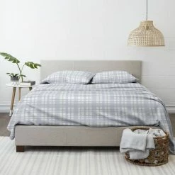 Outlet 🎉 Discount 👏 Premium Light Blue Woven 4-Piece Flannel Queen Bed Sheet Set by Becky Cameron 🌟 👏 -Becky Cameron Shop becky cameron sheet sets ieh 4pc fwo queen lblue 31 1000