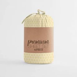 Best reviews of 😉 Flash Sale 🧨 Home Collection 4-Piece Yellow Geometric Microfiber King Sheet Set by Becky Cameron 🤩 ⌛ -Becky Cameron Shop becky cameron sheet sets ieh 4pc hoc k ye 44 1000