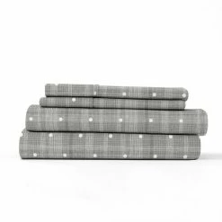 New 🤩 Cheapest 👏 4-Piece Gray Geometric Microfiber King Sheet Set by Becky Cameron 🥰 🧨 -Becky Cameron Shop becky cameron sheet sets ieh 4pc po k gr 1f 1000