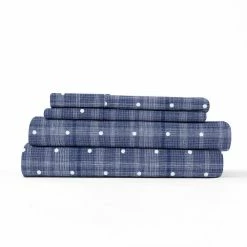Outlet 😍 Outlet ✨ 4-Piece Navy Geometric Microfiber King Sheet Set by Becky Cameron 🌟 😀 -Becky Cameron Shop becky cameron sheet sets ieh 4pc po k na 1f 1000