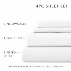 Outlet 💯 Outlet 😀 4-Piece White Solid Microfiber Queen Sheet Set by Becky Cameron 🥰 🌟 14 Outlet 💯 Outlet 😀 4-Piece White Solid Microfiber Queen Sheet Set by Becky Cameron 🥰 🌟 -Becky Cameron Shop becky cameron sheet sets ieh 4pc queen wh 44 1000