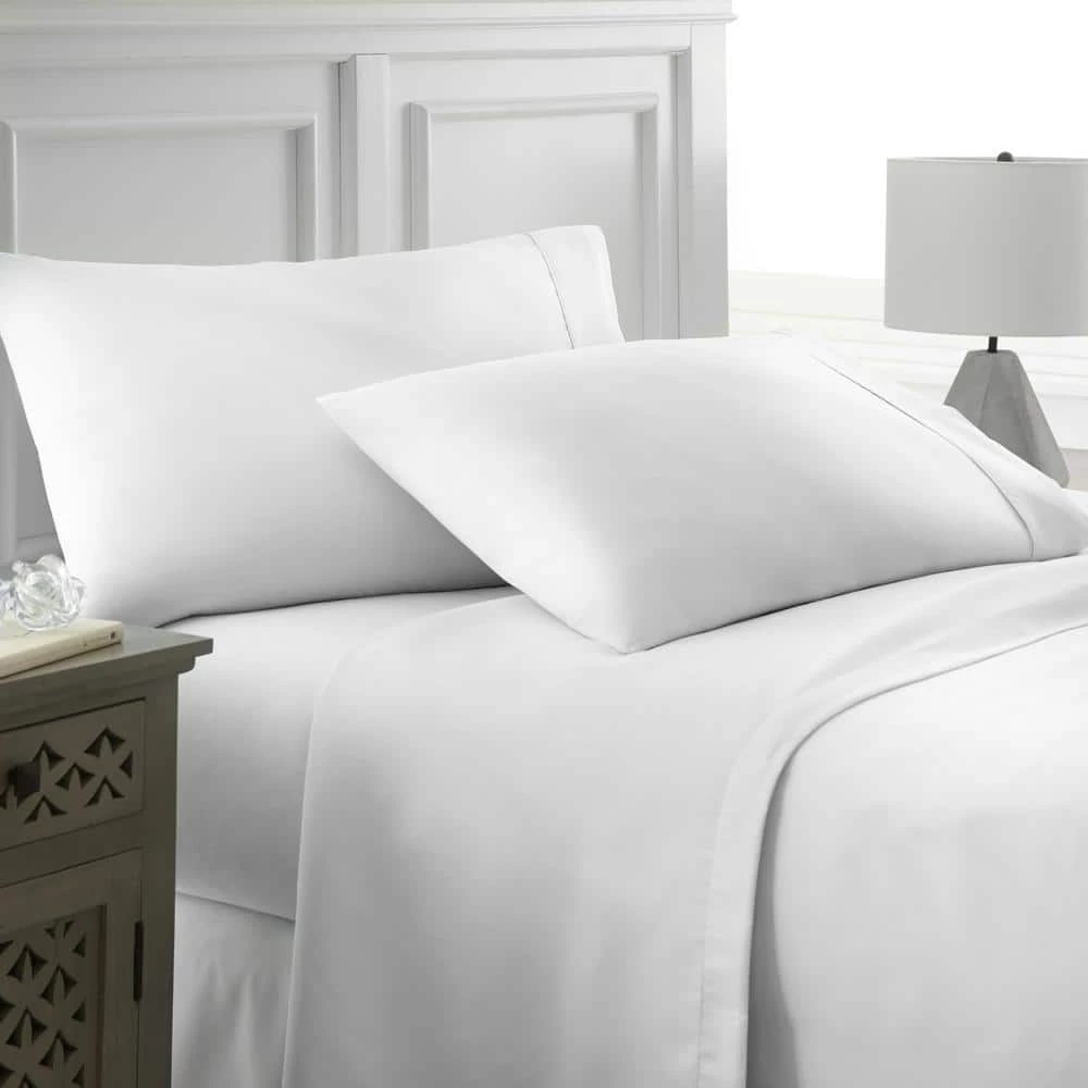 Outlet 💯 Outlet 😀 4-Piece White Solid Microfiber Queen Sheet Set by Becky Cameron 🥰 🌟 2 Outlet 💯 Outlet 😀 4-Piece White Solid Microfiber Queen Sheet Set by Becky Cameron 🥰 🌟 - Image 2