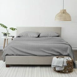 Cheapest ✔️ Flash Sale 🥰 4-Piece Gray Striped Microfiber Queen Sheet Set by Becky Cameron 😀 ✨ -Becky Cameron Shop becky cameron sheet sets ieh 4pc ri q gr 31 1000