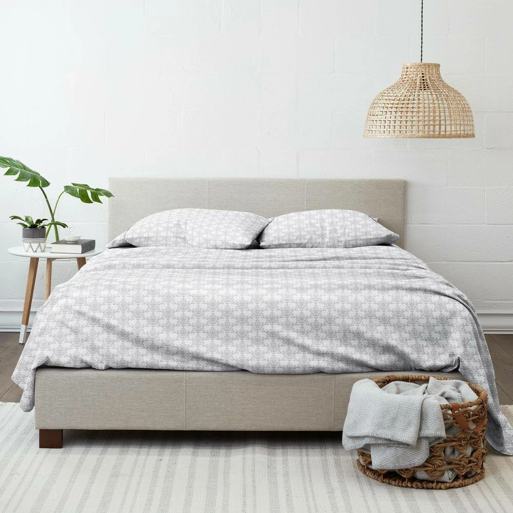 Cheap ๐ Cheap ๐ Premium Ultra Soft 4-Piece Light Gray Soft Bouquet Pattern Microfiber Full Sheet Set by Becky Cameron โ ๐ 4 Cheap ๐ Cheap ๐ Premium Ultra Soft 4-Piece Light Gray Soft Bouquet Pattern Microfiber Full Sheet Set by Becky Cameron โ ๐ - Image 4