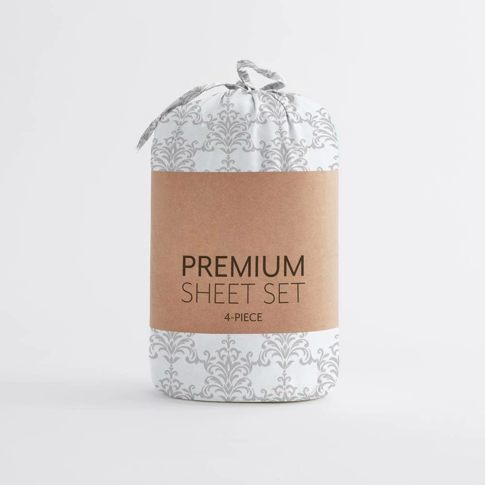 Cheap ๐ Cheap ๐ Premium Ultra Soft 4-Piece Light Gray Soft Bouquet Pattern Microfiber Full Sheet Set by Becky Cameron โ ๐ 5 Cheap ๐ Cheap ๐ Premium Ultra Soft 4-Piece Light Gray Soft Bouquet Pattern Microfiber Full Sheet Set by Becky Cameron โ ๐ - Image 5