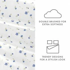 Promo 🤩 Best reviews of 😀 Home Collection 4-Piece Light Blue Floral Microfiber Queen Sheet Set by Becky Cameron ⭐ 😉 -Becky Cameron Shop becky cameron sheet sets ieh 4pc sfl q lb 4f 1000