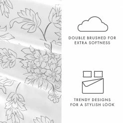 Best deal 😀 Deals 🧨 4-Piece Gray Floral Microfiber Queen Sheet Set by Becky Cameron ❤️ 🔥 -Becky Cameron Shop becky cameron sheet sets ieh 4pc vi q gr 4f 1000