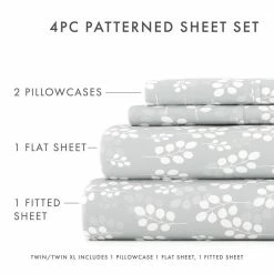 Top 10 ๐ Cheap โ๏ธ 4-Piece Gray Floral Microfiber Queen Sheet Set by Becky Cameron ๐ โ๏ธ 10 Top 10 ๐ Cheap โ๏ธ 4-Piece Gray Floral Microfiber Queen Sheet Set by Becky Cameron ๐ โ๏ธ -Becky Cameron Shop becky cameron sheet sets ieh 4pc wt q gr 44 1000