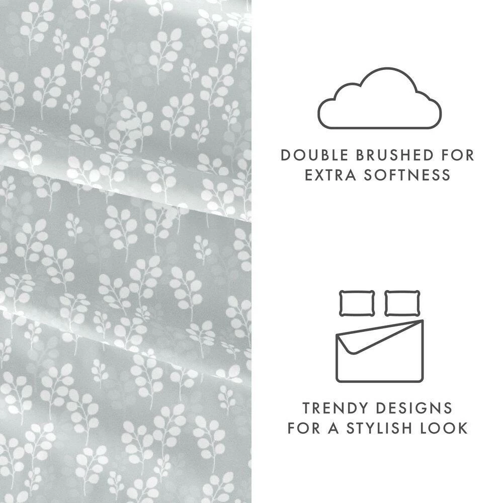 Top 10 ๐ Cheap โ๏ธ 4-Piece Gray Floral Microfiber Queen Sheet Set by Becky Cameron ๐ โ๏ธ 3 Top 10 ๐ Cheap โ๏ธ 4-Piece Gray Floral Microfiber Queen Sheet Set by Becky Cameron ๐ โ๏ธ - Image 3