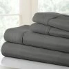 New 🧨 Deals 🎁 4-Piece Gray Striped Microfiber King Sheet Set by Becky Cameron ✨ 👍