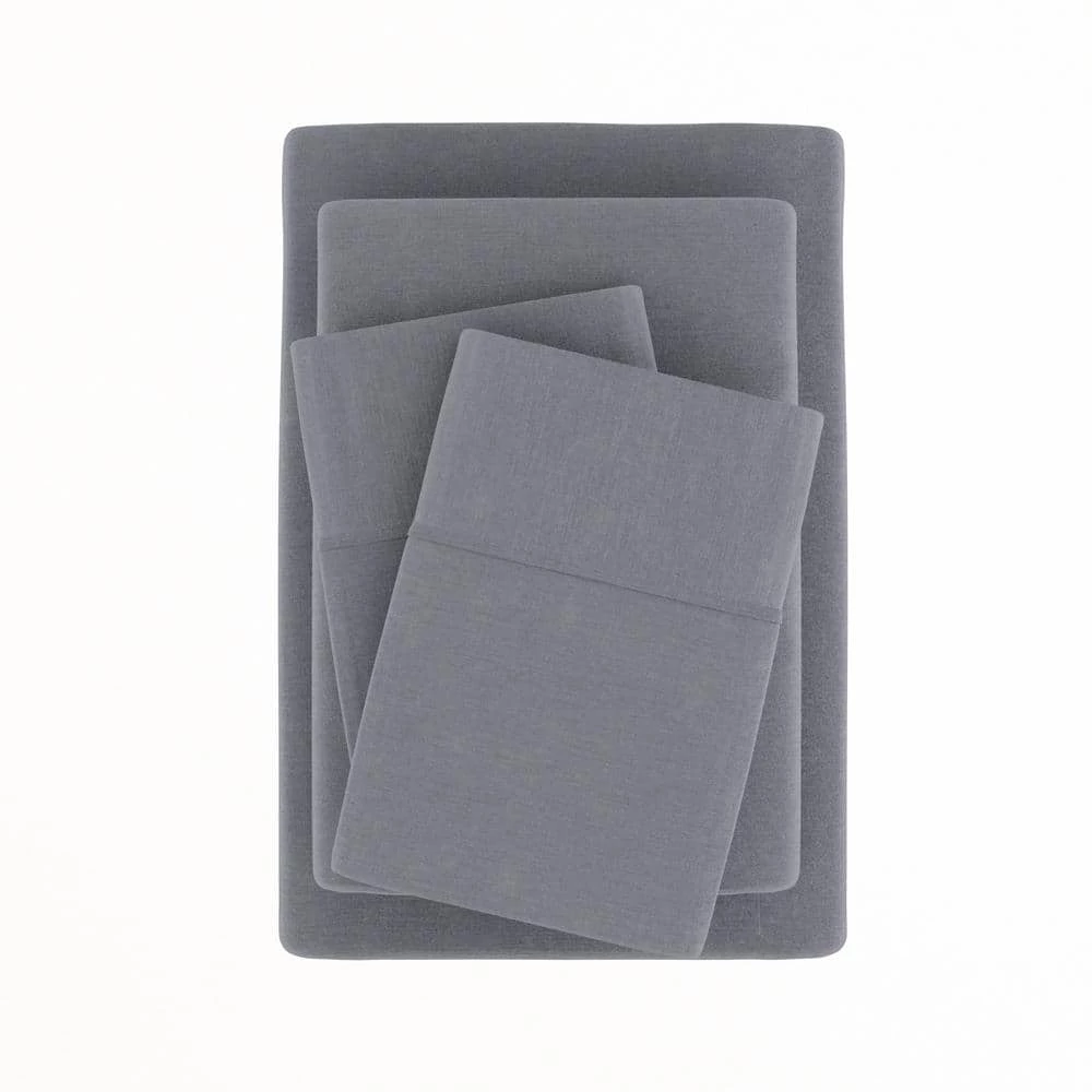Deals ๐ Cheapest ๐ 4-Piece Gray Solid Linen & Rayon from Bamboo Blend California King Deep Pocket Bed Sheet Set by Becky Cameron ๐ฅ โญ 3 Deals ๐ Cheapest ๐ 4-Piece Gray Solid Linen & Rayon from Bamboo Blend California King Deep Pocket Bed Sheet Set by Becky Cameron ๐ฅ โญ - Image 3