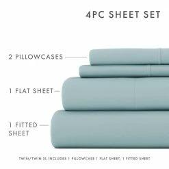 Deals 🔔 Cheap ✨ 4-Piece Solid Ocean Microfiber Twin Bed Sheet Set by Becky Cameron 💯 ❤️ -Becky Cameron Shop becky cameron sheet sets ih 4pc tw oc 44 1000