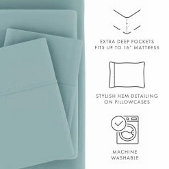 Deals 🔔 Cheap ✨ 4-Piece Solid Ocean Microfiber Twin Bed Sheet Set by Becky Cameron 💯 ❤️ -Becky Cameron Shop becky cameron sheet sets ih 4pc tw oc 4f 1000