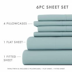 Best Sale 😀 Hot Sale 🔥 6-Piece Solid Ocean California King Bed Sheet Set by Becky Cameron 🔔 🥰 -Becky Cameron Shop becky cameron sheet sets ih 6pc ck oc 44 1000