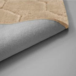 Best Sale 🌟 Buy ✔️ Pearl Honeycomb Berber 17 in. x 24 in. Plush Geometric Micropoly Bath Mat by Laura Ashley ✔️ ⌛ -Becky Cameron Shop berber laura ashley bathroom rugs bath mats ymb003596 4f 1000