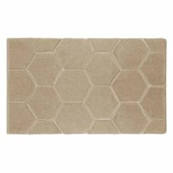 Best Sale 🌟 Buy ✔️ Pearl Honeycomb Berber 17 in. x 24 in. Plush Geometric Micropoly Bath Mat by Laura Ashley ✔️ ⌛