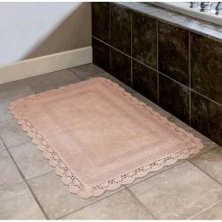 Cheap 😉 Best reviews of 👍 Crochet 100% Cotton 17 in. x 24 in./21 in. x 34 in. 2-Piece Bath Rug Set in Blush by Laura Ashley 🎁 😉 -Becky Cameron Shop blush laura ashley bathroom rugs bath mats laymb007189 76 1000