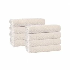 Deals 🧨 Brand new 🎁 Glossy 8 pcs Cream Turkish Cotton Hand Towels by Enchante Home 🧨 🎉