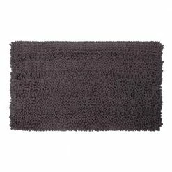 New 🤩 Best Sale 🛒 Astor Striped Chenille Dark Grey 17 in. x 24 in. Plush Bath Mat by Laura Ashley 🤩 💯