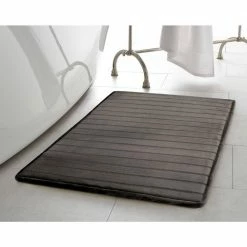 Best Sale 😀 Coupon 🛒 17 in. x 24 in. Velvet Charcoal-Infused Memory Foam Bath Mat in Dark Grey by Laura Ashley 😍 🔔 -Becky Cameron Shop dark grey laura ashley bathroom rugs bath mats laymb008030 31 1000