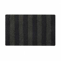 New 🔔 Best reviews of 🌟 Edens Stripe Multi-Colored Dark Grey/Light Grey 17 in. x 24 in. Striped Polyester Rectangle Bath Mat by Laura Ashley ✔️ ⌛