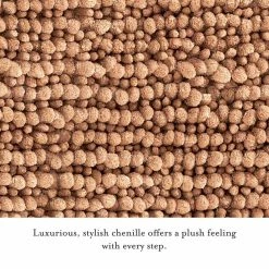 Cheapest ✨ Hot Sale 🔥 Non-Slip Butter Chenille 17 in. x 24 in. Brown Polyester Rectangle Bath Mat by Laura Ashley 🎁 🎉 -Becky Cameron Shop dark linen laura ashley bathroom rugs bath mats lab017886 76 1000