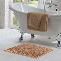 Outlet 🎉 Deals 👍 Non-Slip Butter Chenille 20 in. x 34 in. Brown Polyester Rectangle Bath Mat by Laura Ashley 🔥 🔥 -Becky Cameron Shop dark linen laura ashley bathroom rugs bath mats lab017888 31 1000