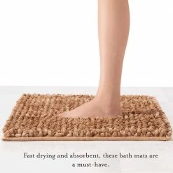 Outlet 🎉 Deals 👍 Non-Slip Butter Chenille 20 in. x 34 in. Brown Polyester Rectangle Bath Mat by Laura Ashley 🔥 🔥 -Becky Cameron Shop dark linen laura ashley bathroom rugs bath mats lab017888 c3 1000