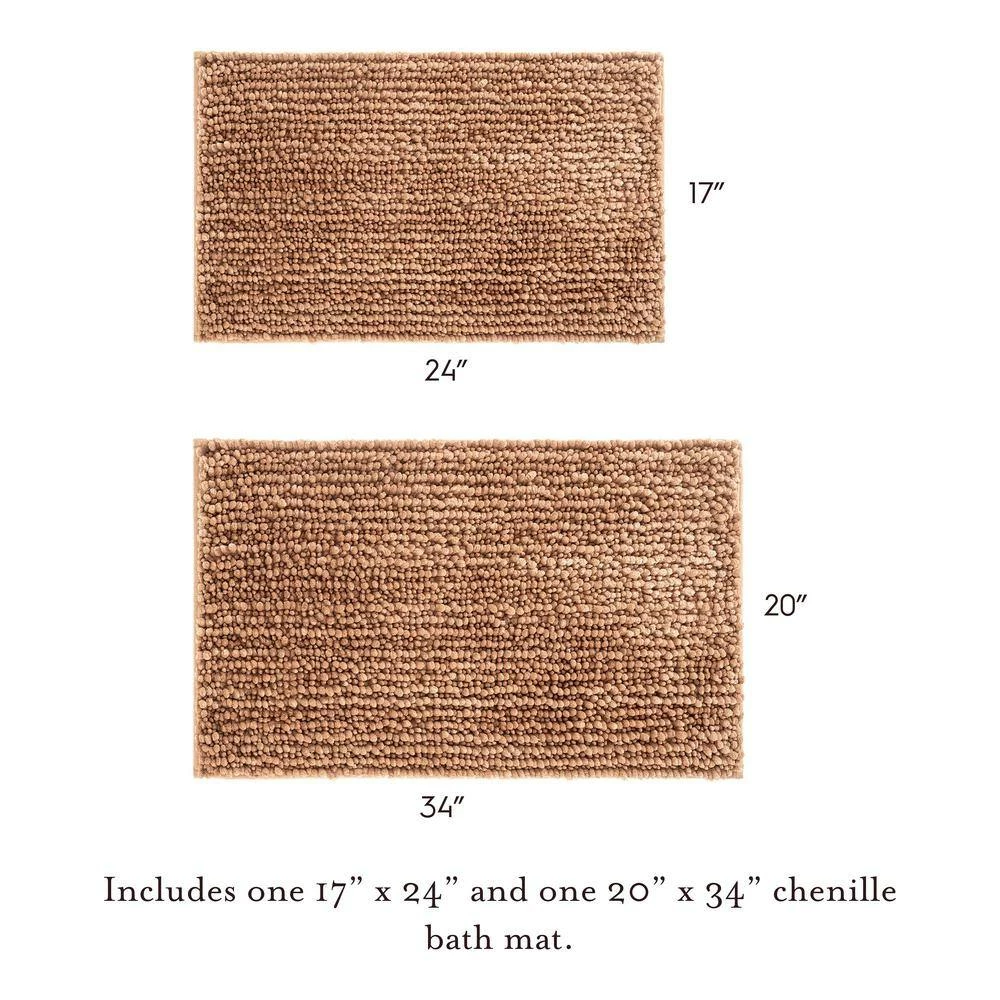 Best Sale ๐ Cheap โค๏ธ Butter Chenille Brown Polyester Rectangle 2- Piece Bath Mat Set by Laura Ashley โญ โญ 4 Best Sale ๐ Cheap โค๏ธ Butter Chenille Brown Polyester Rectangle 2- Piece Bath Mat Set by Laura Ashley โญ โญ - Image 4