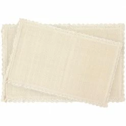 Deals 🌟 Outlet 🥰 Reversible Crochet Beaded 17 in. x 24 in./20 in. x 34 in. Bath Rug Set, Ivory by Laura Ashley 🎉 ⌛
