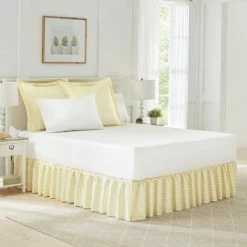 Wholesale 😍 Cheapest ⭐ Classic Hedy Yellow Cotton Queen 15 in. Drop Ruffled Bed 👗 👗 Skirt by Laura Ashley 🧨 ⭐ -Becky Cameron Shop laura ashley bed skirts ushsea1219685 31 1000
