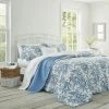 Best reviews of 😉 Promo 🥰 Bedford 3-Piece Blue Floral Cotton King Quilt Set by Laura Ashley 👏 ✔️