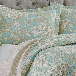 Cheapest 🛒 Discount 🥰 Brompton 3-Piece Blue Cotton Floral King Quilt Set by Laura Ashley 🔥 👍 -Becky Cameron Shop laura ashley bedding sets 206344 31 1000