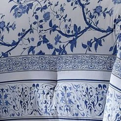 Cheap ⌛ Hot Sale 💯 Charlotte 4-Piece Blue Floral Cotton King Comforter Set by Laura Ashley 🌟 🔥 -Becky Cameron Shop laura ashley bedding sets 211392 66 1000