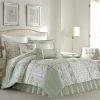 Wholesale ✨ Cheapest 🤩 Harper 4-Piece Jade Green Floral Cotton Queen Comforter Set by Laura Ashley 👏 😍