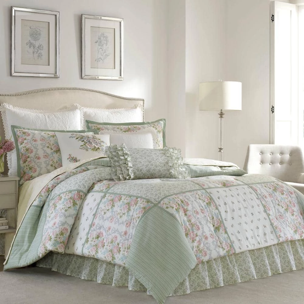 Wholesale โจ Cheapest ๐คฉ Harper 4-Piece Jade Green Floral Cotton Queen Comforter Set by Laura Ashley ๐ ๐ 1 Wholesale โจ Cheapest ๐คฉ Harper 4-Piece Jade Green Floral Cotton Queen Comforter Set by Laura Ashley ๐ ๐