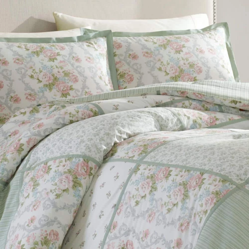 Wholesale โจ Cheapest ๐คฉ Harper 4-Piece Jade Green Floral Cotton Queen Comforter Set by Laura Ashley ๐ ๐ 4 Wholesale โจ Cheapest ๐คฉ Harper 4-Piece Jade Green Floral Cotton Queen Comforter Set by Laura Ashley ๐ ๐ - Image 4