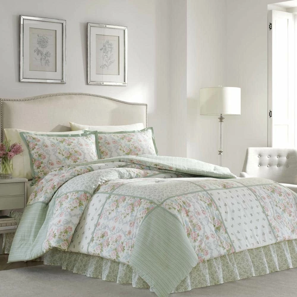 Wholesale โจ Cheapest ๐คฉ Harper 4-Piece Jade Green Floral Cotton Queen Comforter Set by Laura Ashley ๐ ๐ 2 Wholesale โจ Cheapest ๐คฉ Harper 4-Piece Jade Green Floral Cotton Queen Comforter Set by Laura Ashley ๐ ๐ - Image 2