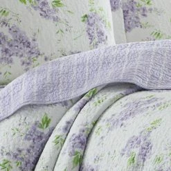 Coupon 👏 Cheapest ⭐ Keighley 3-Piece Purple Solid Cotton Full/Queen Quilt Set by Laura Ashley ✨ 🔔 -Becky Cameron Shop laura ashley bedding sets 221051 1f 1000