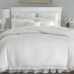 Best Pirce 🔥 Brand new 👍 Annabella 3-Piece White Solid Cotton Full/Queen Duvet Cover Set by Laura Ashley ✨ 🛒 -Becky Cameron Shop laura ashley bedding sets 221288 1d 1000
