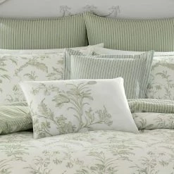 Best Sale 🔥 Wholesale 🤩 Natalie 7-Piece Green Floral Cotton Full/Queen Comforter Set by Laura Ashley ⌛ 👍 -Becky Cameron Shop laura ashley bedding sets 221648 4f 1000