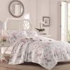 Cheapest ⌛ Cheap ⭐ Breezy Floral 3-Piece Pink and Gray Floral Cotton King Quilt Set by Laura Ashley 🛒 💯