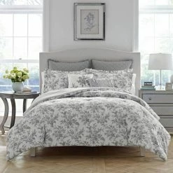Wholesale 🎁 Deals ⭐ Annalise 2-Piece Gray Floral Cotton Twin Comforter Set by Laura Ashley ❤️ 🤩 -Becky Cameron Shop laura ashley bedding sets ushs8k1037627 40 1000