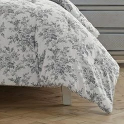 Wholesale 🎁 Deals ⭐ Annalise 2-Piece Gray Floral Cotton Twin Comforter Set by Laura Ashley ❤️ 🤩 -Becky Cameron Shop laura ashley bedding sets ushs8k1037627 a0 1000