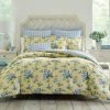 Budget 😉 Cheap 🧨 Cassidy 7-Piece Yellow Floral Cotton King Comforter Set by Laura Ashley ✨ 🔔