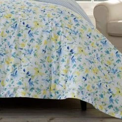 Cheapest 🎁 Discount 😉 Nora 7-Piece Bright Blue Floral Cotton Full/Queen Bonus Comforter Set by Laura Ashley 🥰 ⌛ -Becky Cameron Shop laura ashley bedding sets ushs8k1104456 4f 1000