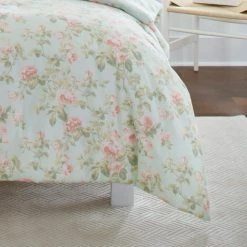 Best Pirce ⌛ Hot Sale 😍 Madelynn 7-Piece Blue Floral Cotton Full/Queen Comforter Set by Laura Ashley 😉 💯 -Becky Cameron Shop laura ashley bedding sets ushs8k1146477 4f 1000