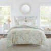 Best Pirce ⌛ Hot Sale 😍 Madelynn 7-Piece Blue Floral Cotton Full/Queen Comforter Set by Laura Ashley 😉 💯